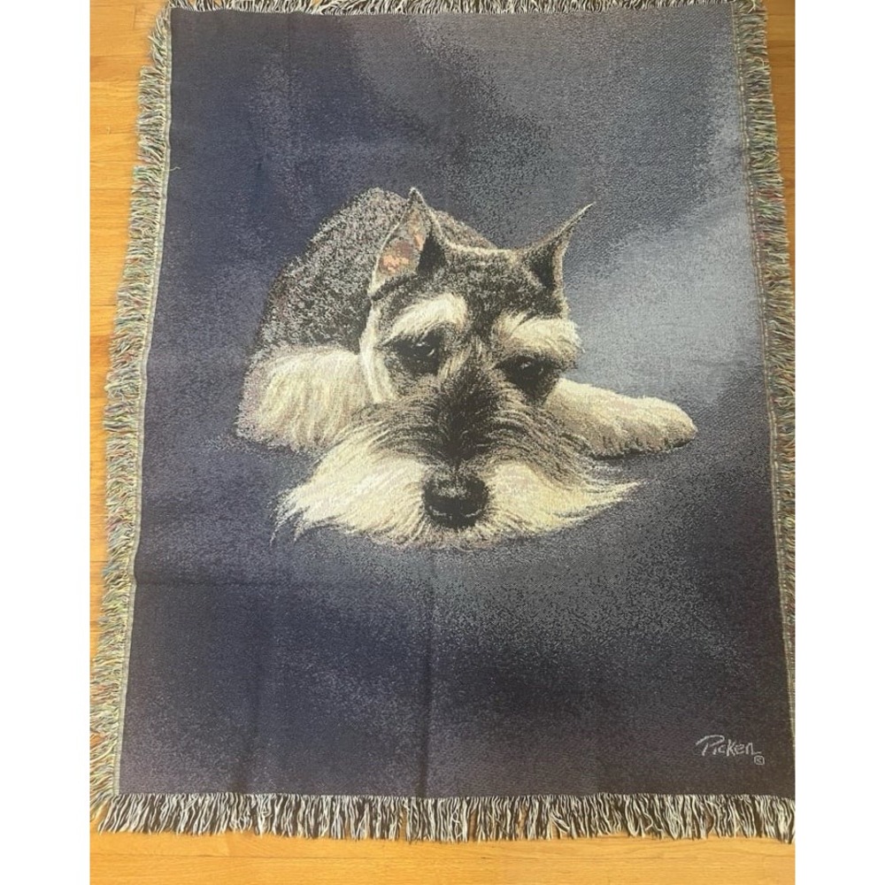 Linda Picken Schnauzer dog blanket throw afghan tapestry